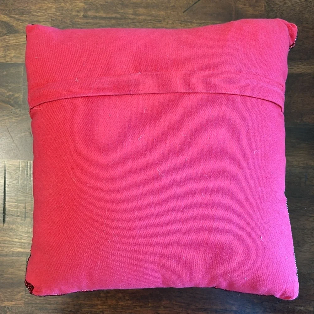 Beaded Merry Christmas Pillow.